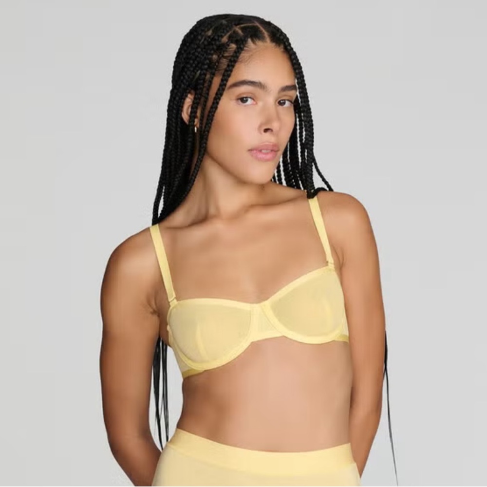 Cuup Mesh Balconette Bra - Butter Yellow
